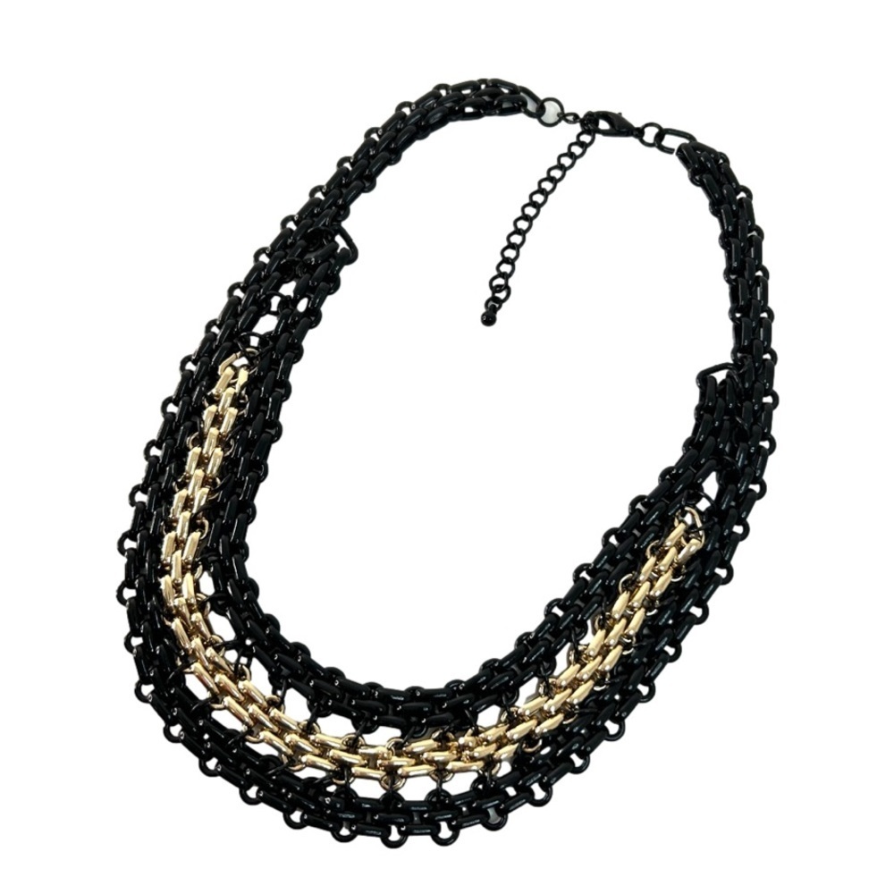 Black Gold Chain Coker Style Necklace